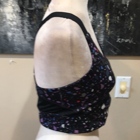NWT Champion Wicking Anti-Odor Racer Back Black w/Multi- Colors Sports Bra-M - Picture 5 of 11